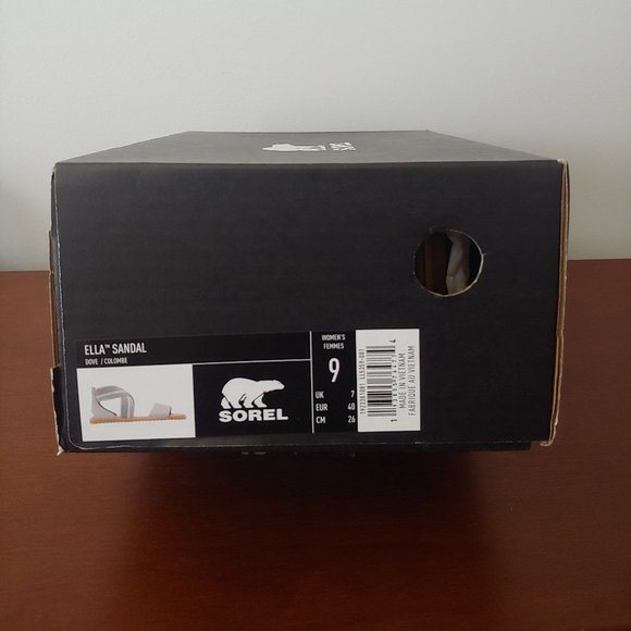 SOREL Ella Dove Leather Cross Ankle Sandals Size 9 NIB - Picture 2 of 8